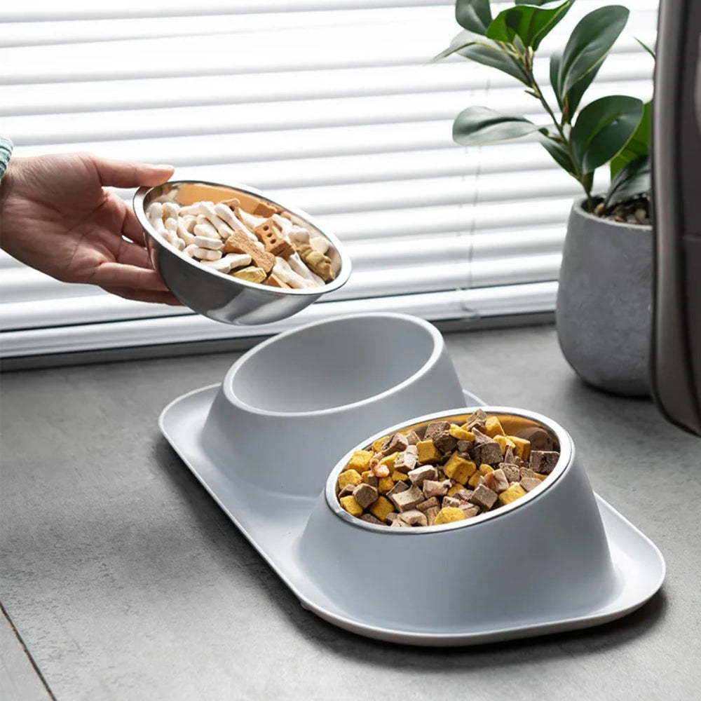 Ciotola Doppia Anti Scivolo per Cani e Gatti