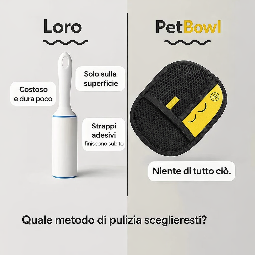 Guanto Rimuovi Peli Cane e Gatto - Soluzione immediata per ogni tipo di tessuto