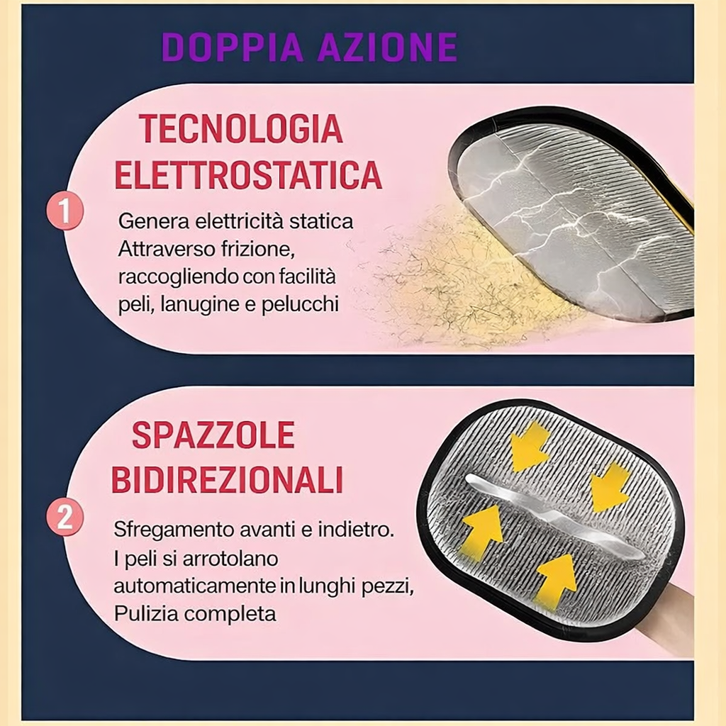 Guanto Rimuovi Peli Cane e Gatto - Soluzione immediata per ogni tipo di tessuto